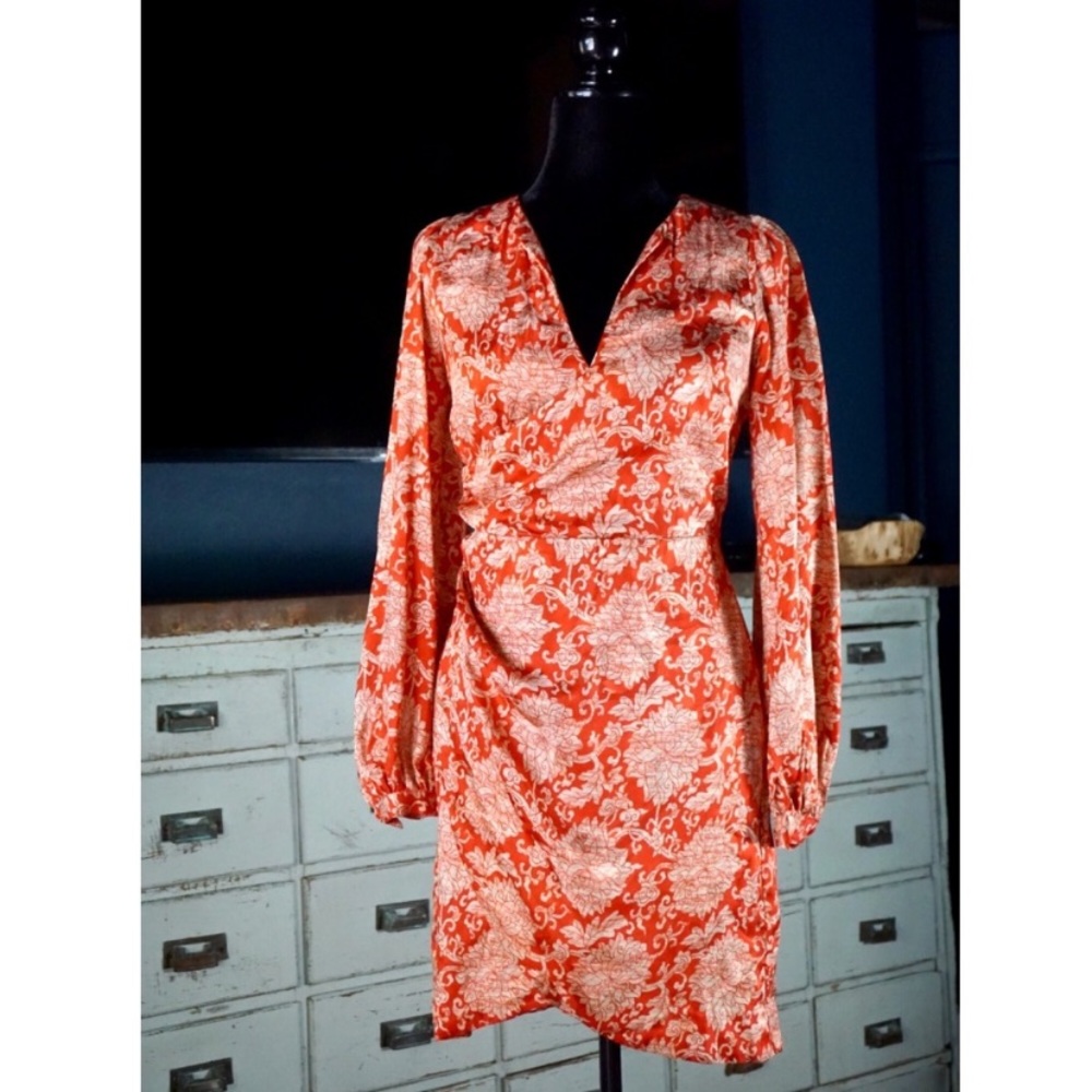 Anthropologie Skylar Surplice Silk Mini Dress New